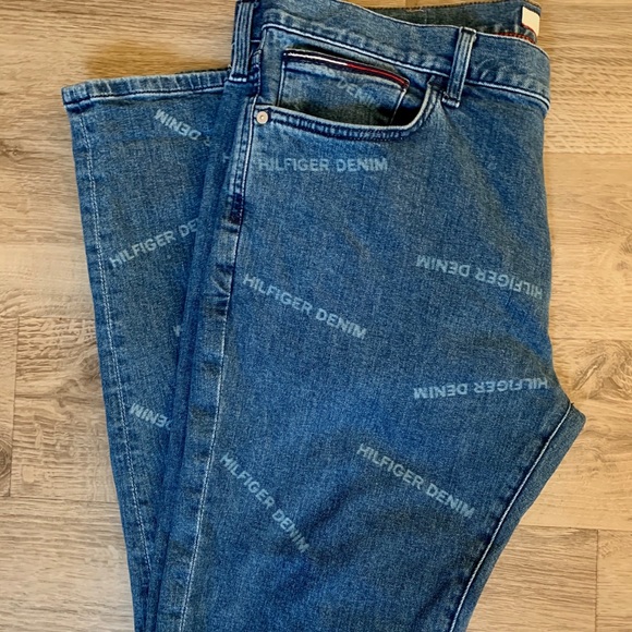 Tommy Hilfiger- Logo Jeans RARE Slim Straight Fit - Picture 6 of 8